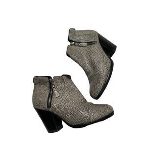 RAG & BONE GRAY STINGRAY MARGOT LEATHER HEEL ANKLE BOOTS 6.5 EU 37